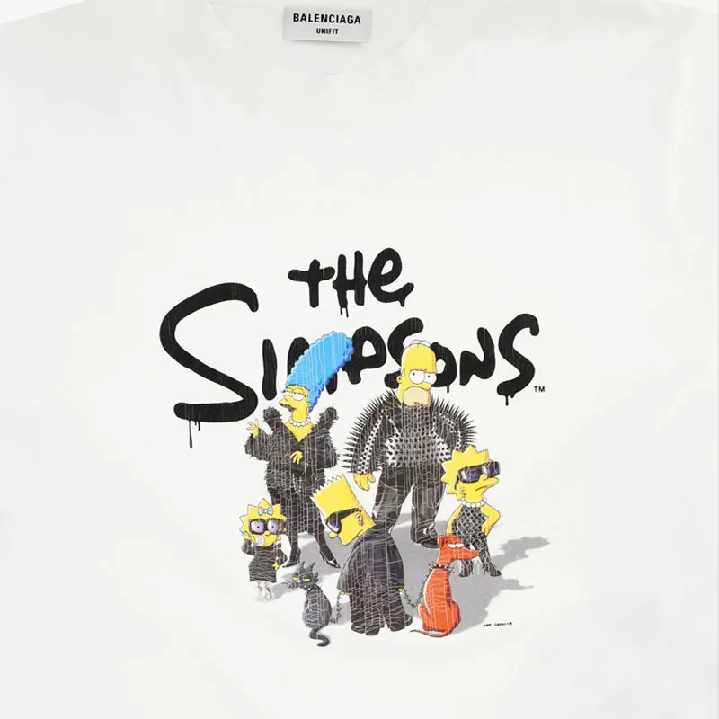 Balenciaga X The Simpsons Women'ss Small Fit T Shirt White-5