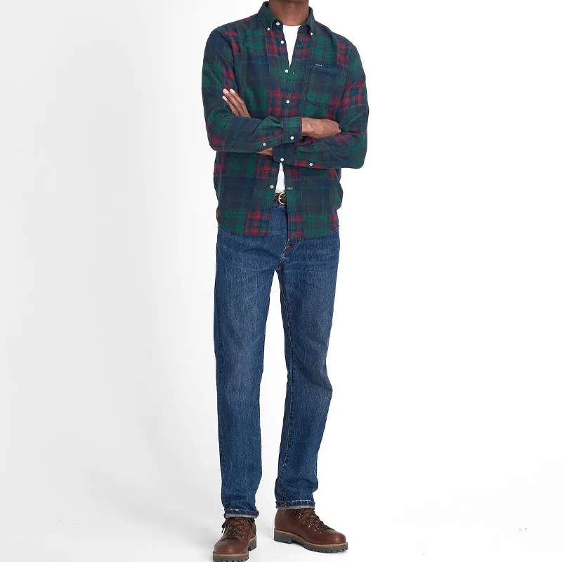 BARBOUR Shirt Men's Classic Navy Blue-3