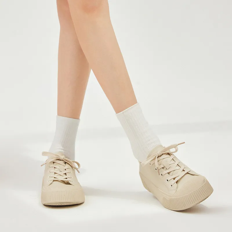 BEAU Stylish Skateboarding Shoes 3.8cm Women's Ecru-5