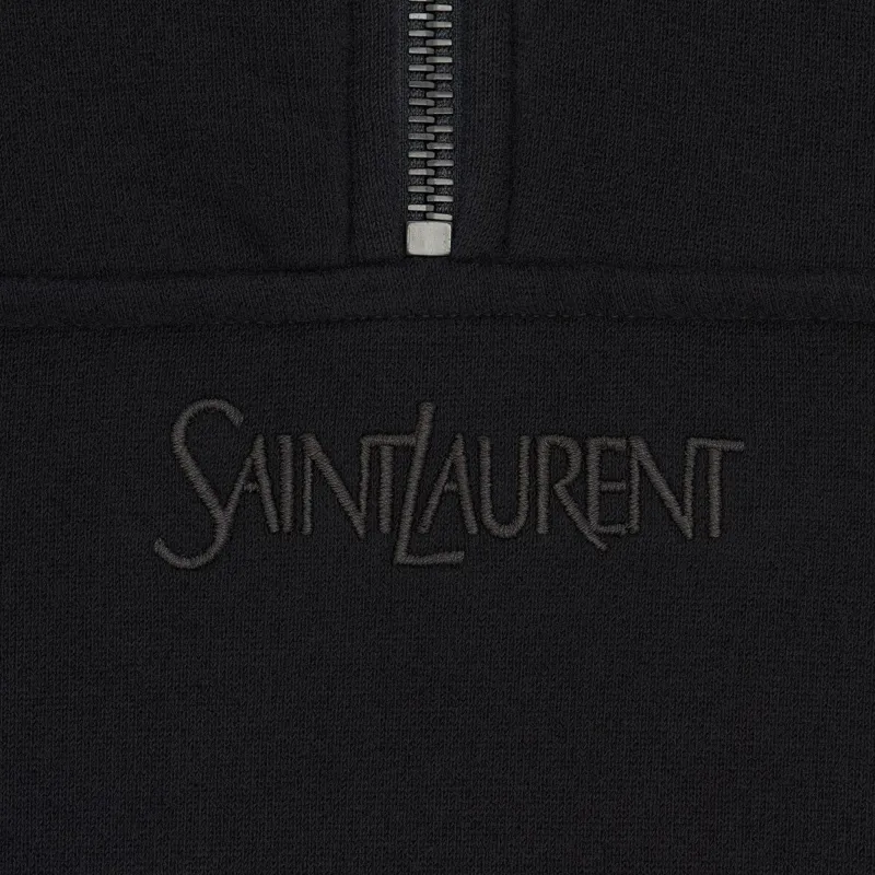 SAINT LAURENT Half Zipped Long Sleeved Sweatshirt-6