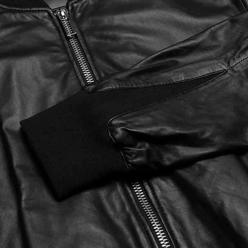 EMPORIO ARMANI Leather Jacket Men's Black-4