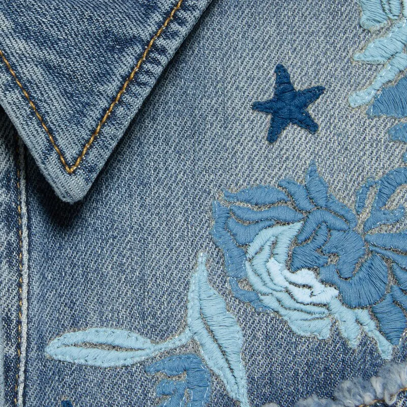 GUCCI Lovelight Series FW22 Denim Jacket Women's Blue-6