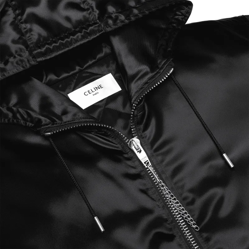 CELINE Bomber Jacket With CELINE Print In Satin Finish Nylon-5