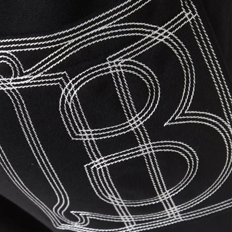Burberry Embroidered Logo Tapered Track Pants Black-4