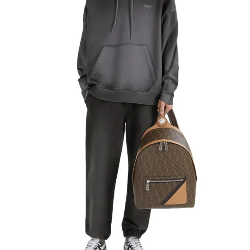 FENDI Logo lettering Cotton Hoodie-3