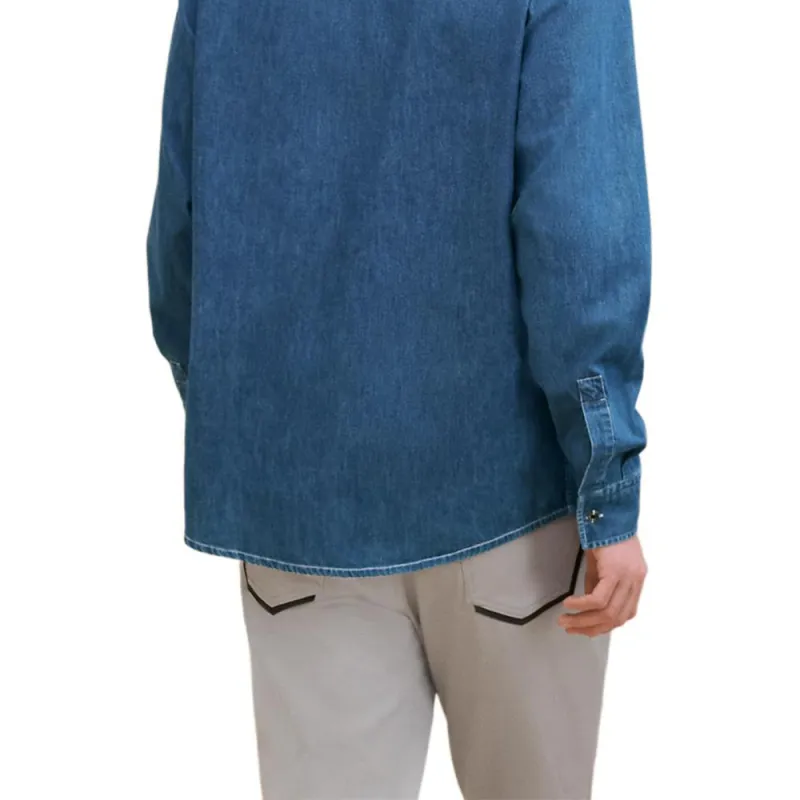 HERMES FW24 Shirt Men's Washable Indigo-3