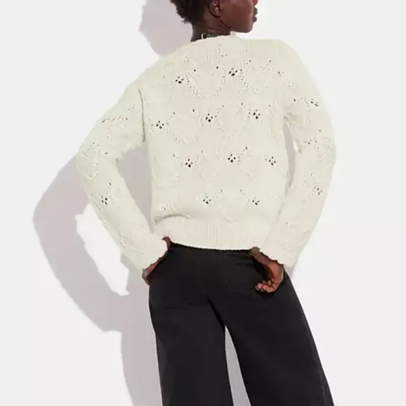 COACH FW22 Cashmere Sweater Women's Ivory White-3