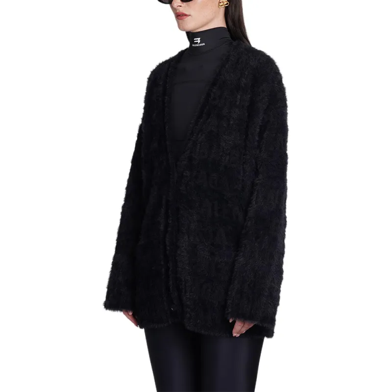 Balenciaga Furry Cardigan 'Black'-4