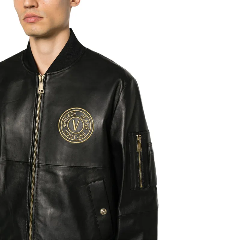 VERSACE JEANS COUTURE V Emblem Zipped Bomber Jacket-5