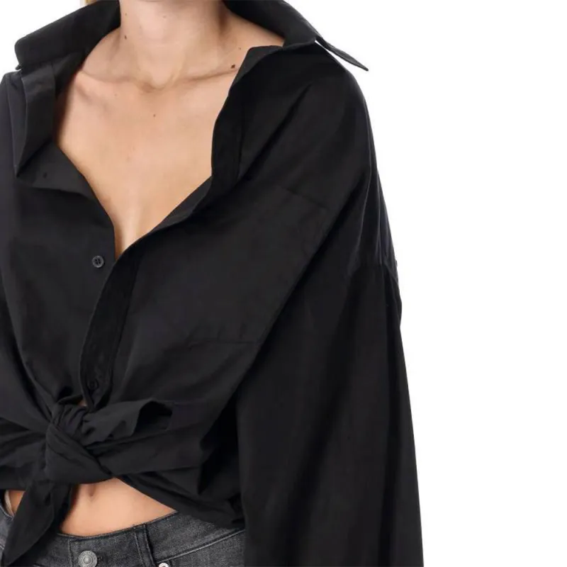 Balenciaga Gathered-detail Poplin Shirt-5
