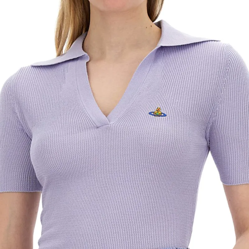 Vivienne Westwood Polo Shirt Women's Blue Purple-5