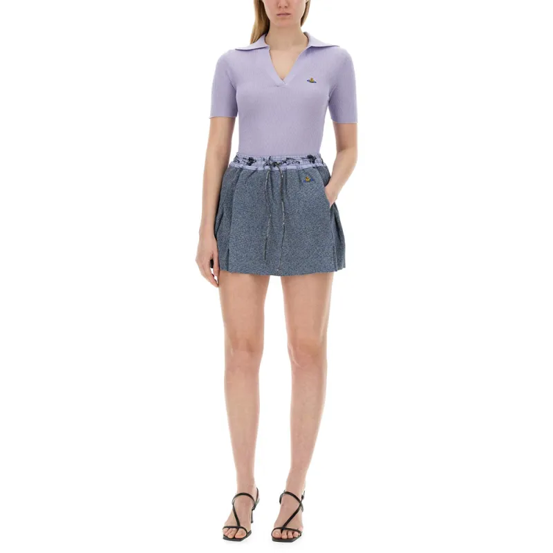Vivienne Westwood Polo Shirt Women's Blue Purple-2