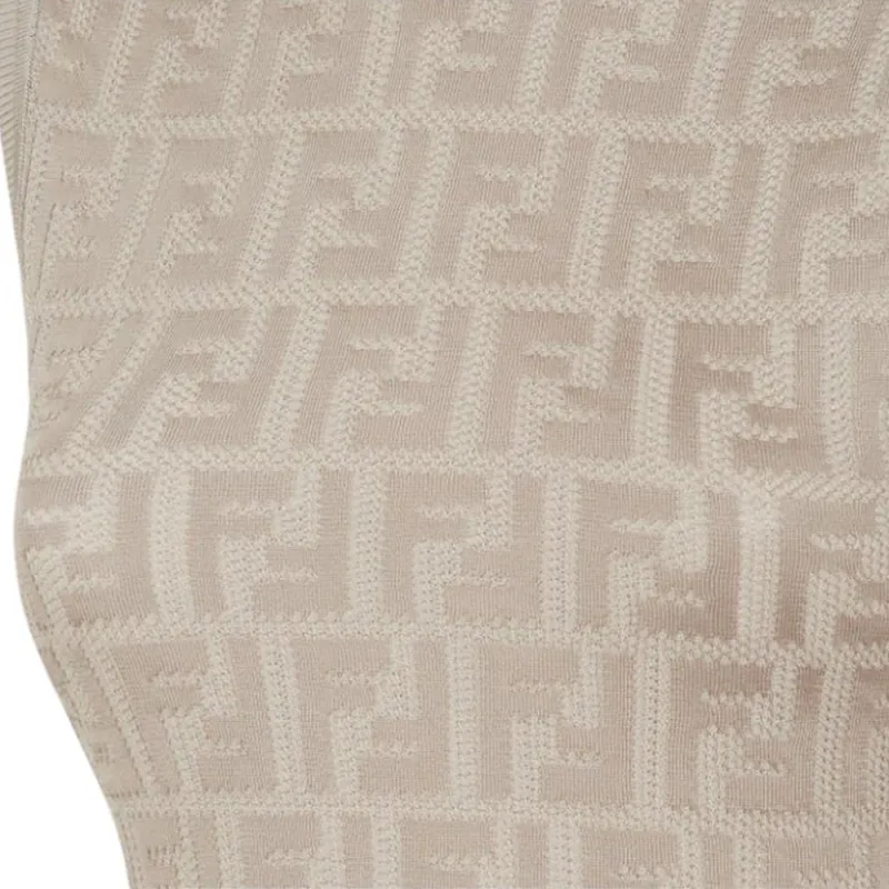 FENDI FW22 Sleeveless Dress Women's Beige-2