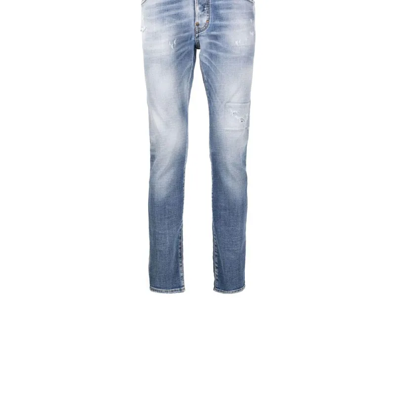 Dsquared2 Logo Patch Distressed Slim Fit Jeans-5