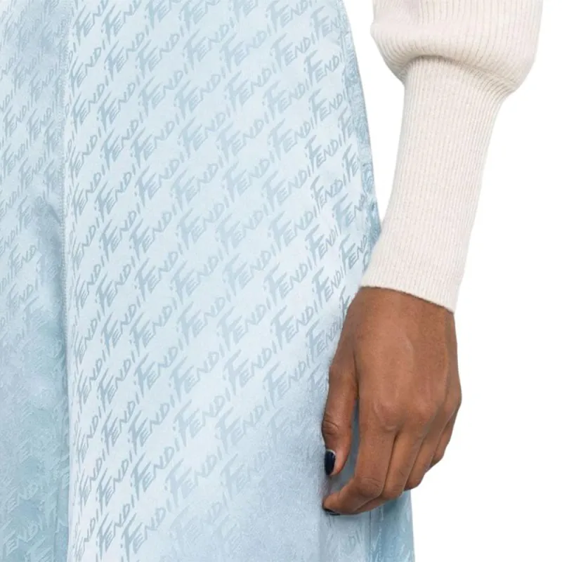 FENDI SS22 Casual Long Skirt Women's Blue-3