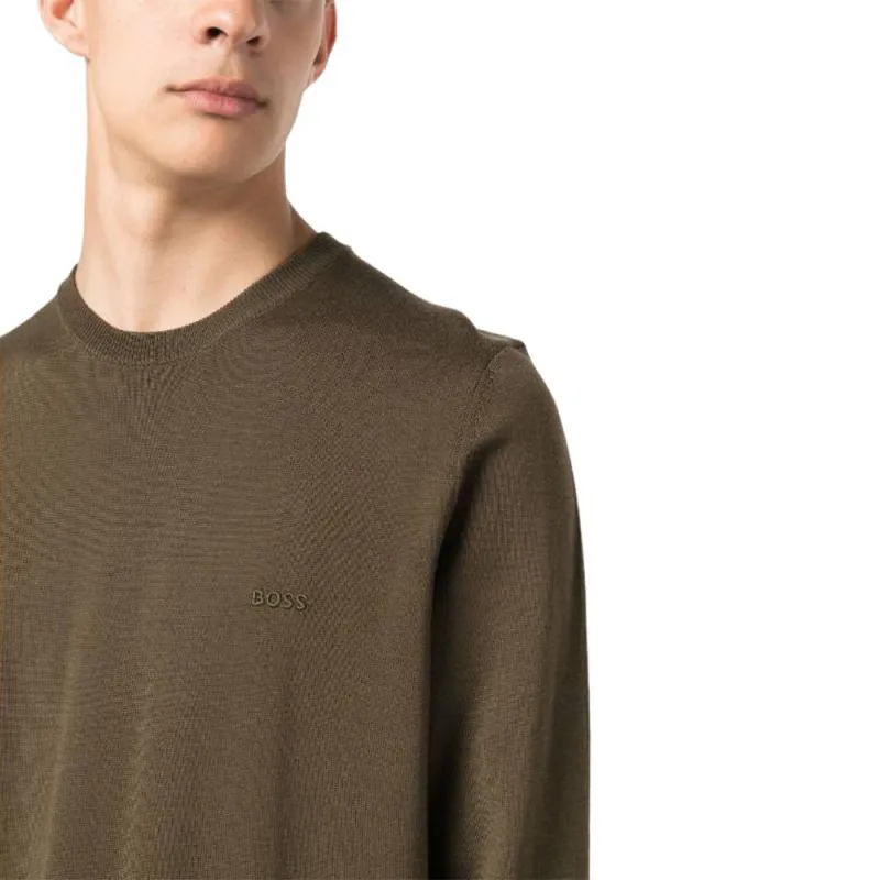 HUGO BOSS Logo Embroidered Crewneck Jumper-4