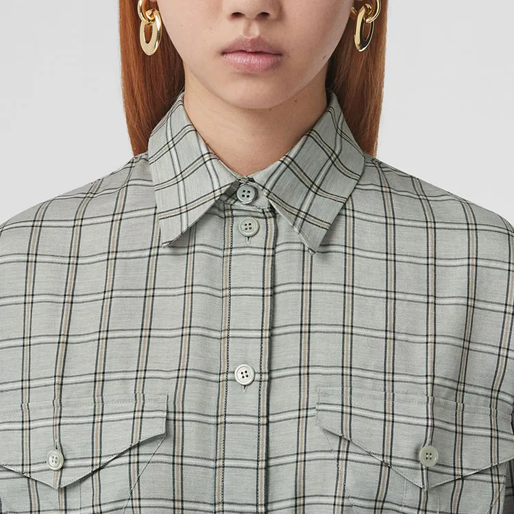 Burberry Shirt Women's Medium Heather Gray-4