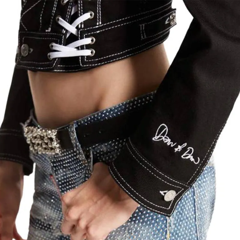 DSQUARED 2 Denim Bondage Baby Jackets Coats Women's Black-5