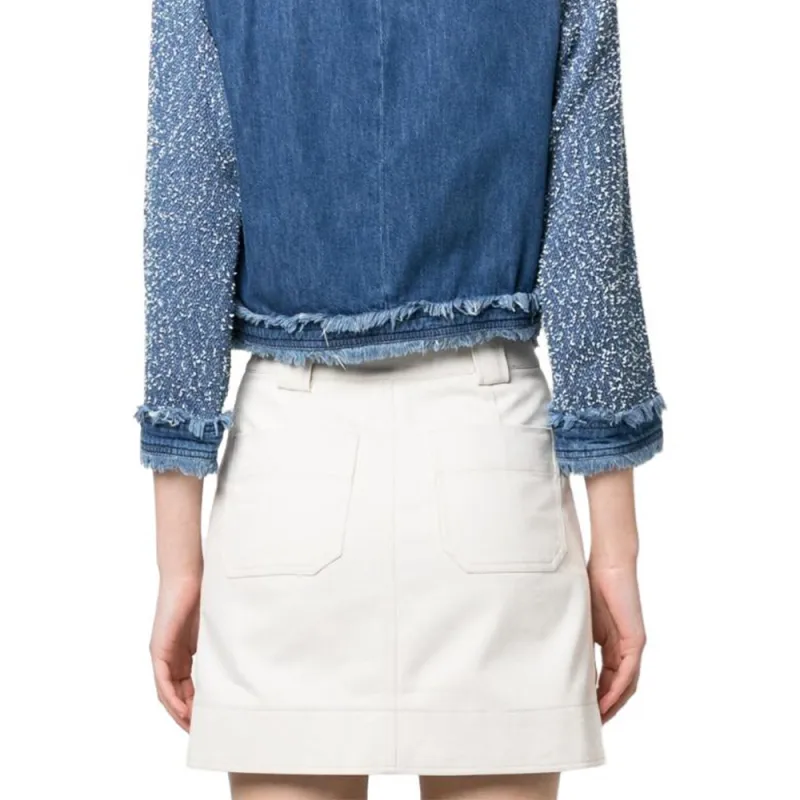 PINKO Button-Detailed Fringed Hem Jacket-5