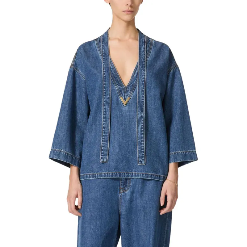 Valentino SS24 Shirt Women's Indigo-1