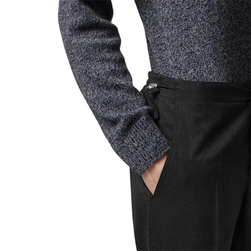 VERSACE Straight-Fit Trousers Casual Pants Men's Black-4