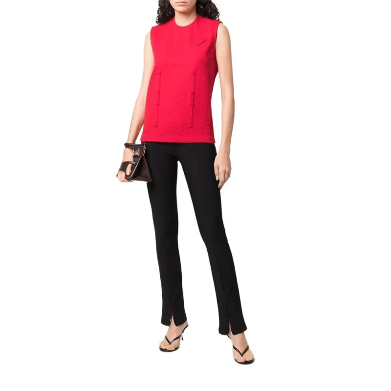 PRADA Logo Embroidered Crewneck Tank Top-1
