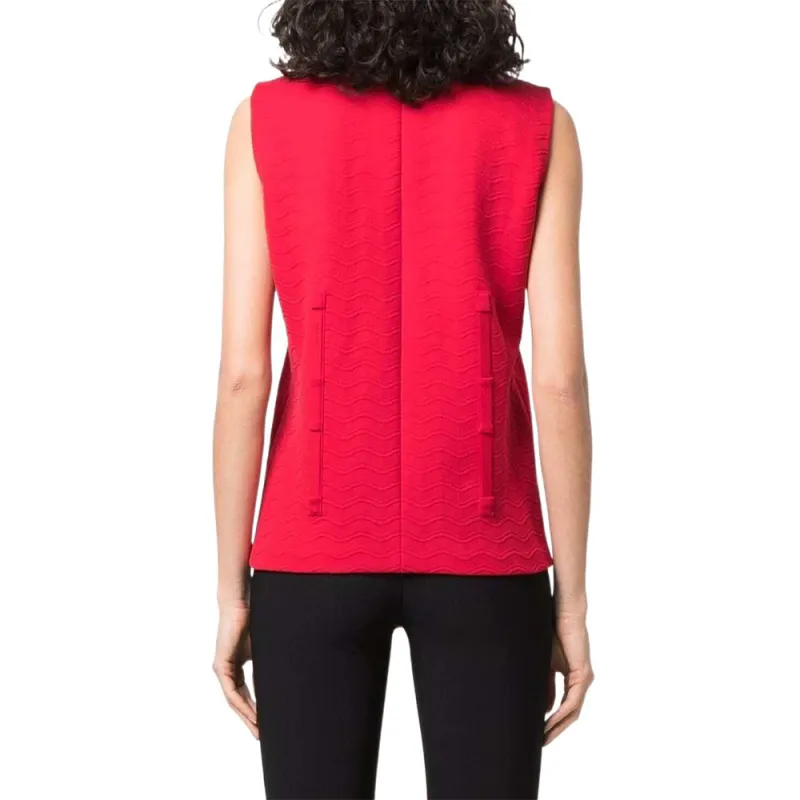 PRADA Logo Embroidered Crewneck Tank Top-2