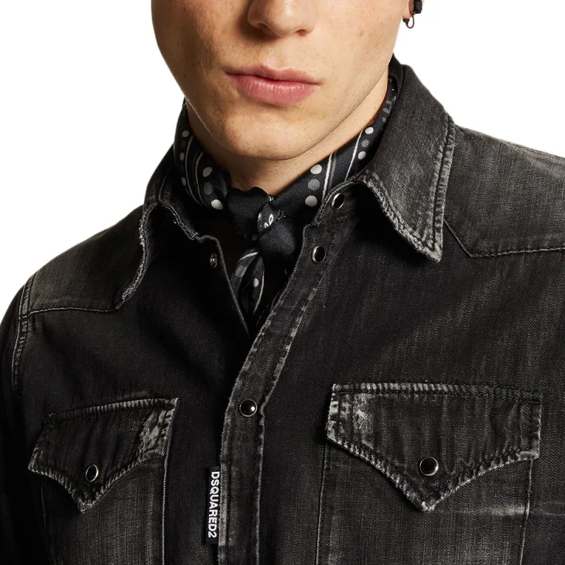 Dsquared2 Distressed Denim Shirt-5