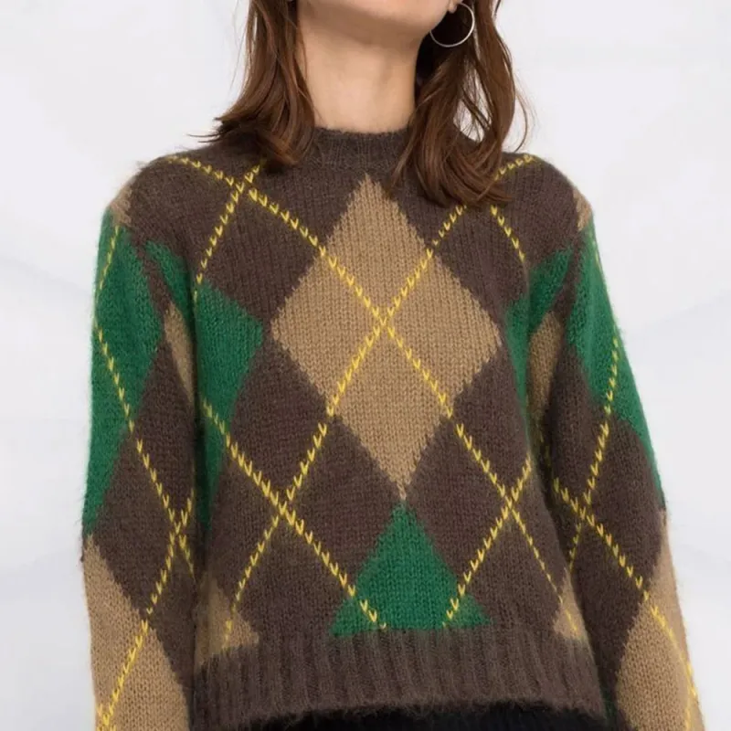 KENZO Argyle Checked Knitted Jumper-2