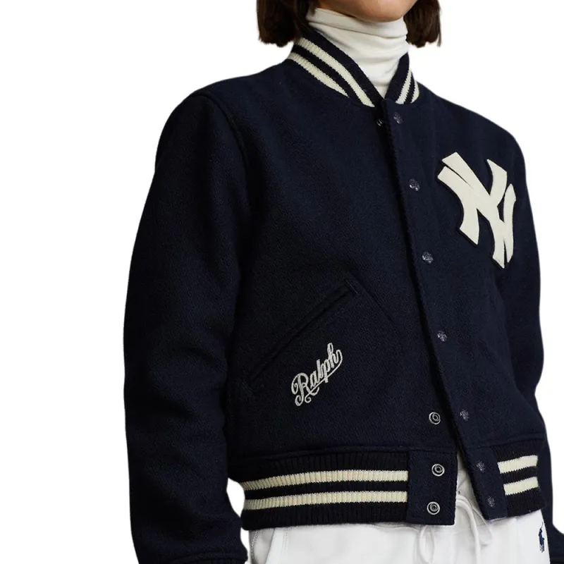 Polo Ralph Lauren SS22 Baseball Jacket Women's Marine Blue-3