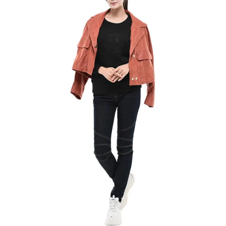 GIORGIO ARMANI Leather Jacket Women's Pink-4