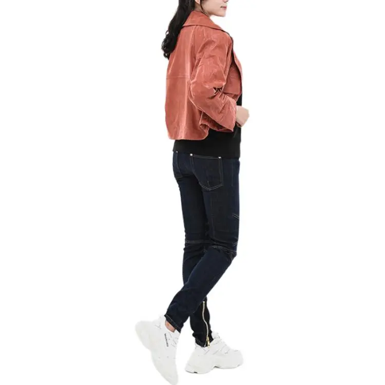 GIORGIO ARMANI Leather Jacket Women's Pink-6