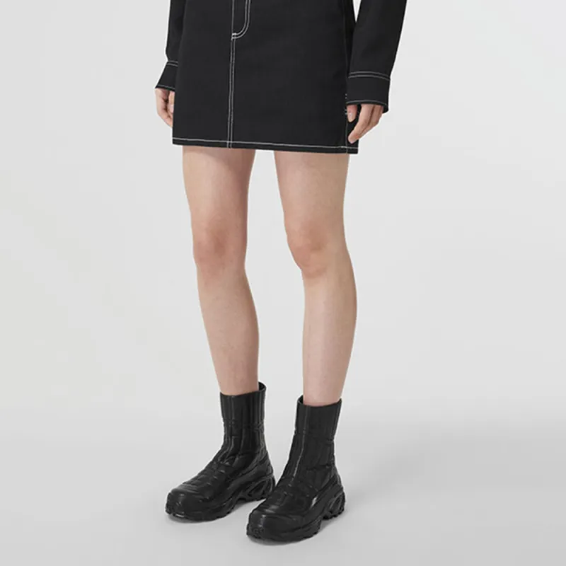 Burberry Contrast stitch Raw denim Skirt-4
