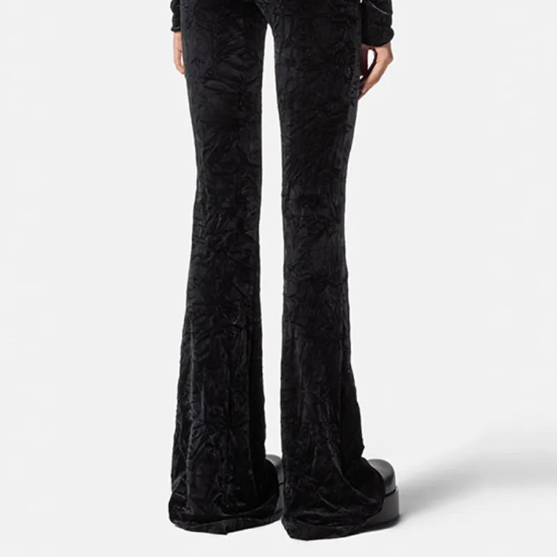 VERSACE Flared Velvet Trousers-3