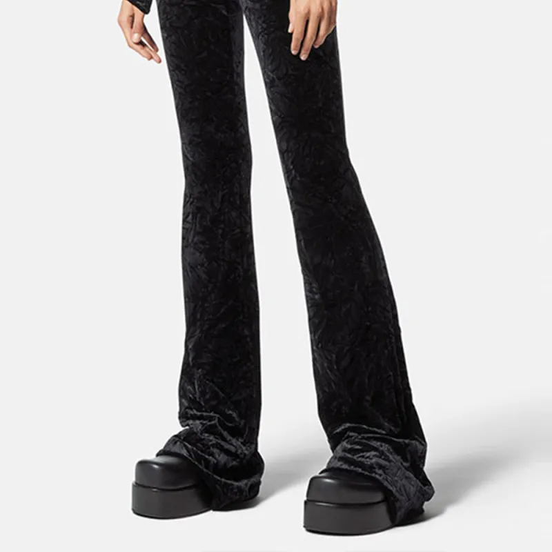 VERSACE Flared Velvet Trousers-2