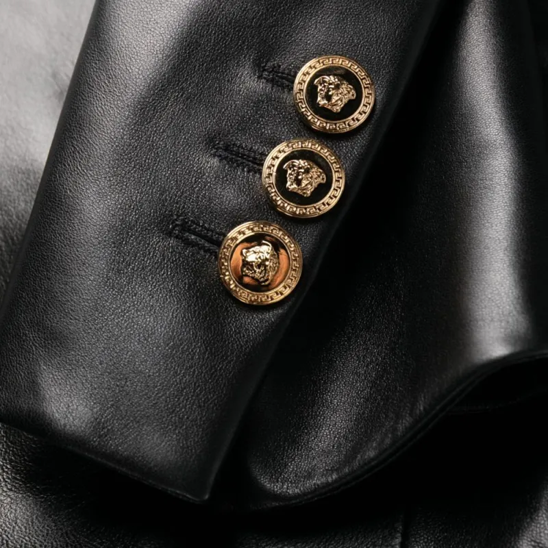 VERSACE Leather Trench Coat-2