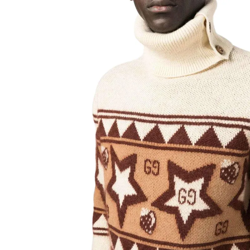 GUCCI Star pattern Roll Neck Jumper-4