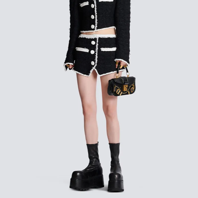 BALMAIN FW22 Cropped Coats Women's Black-4
