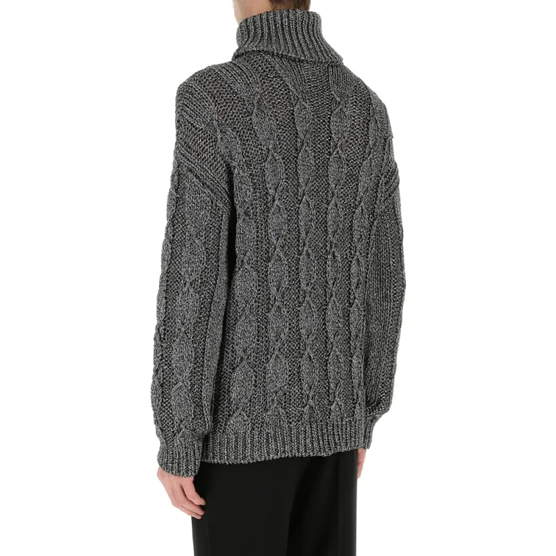 SAINT LAURENT Cable Knit Long Sleeved Jumper-3