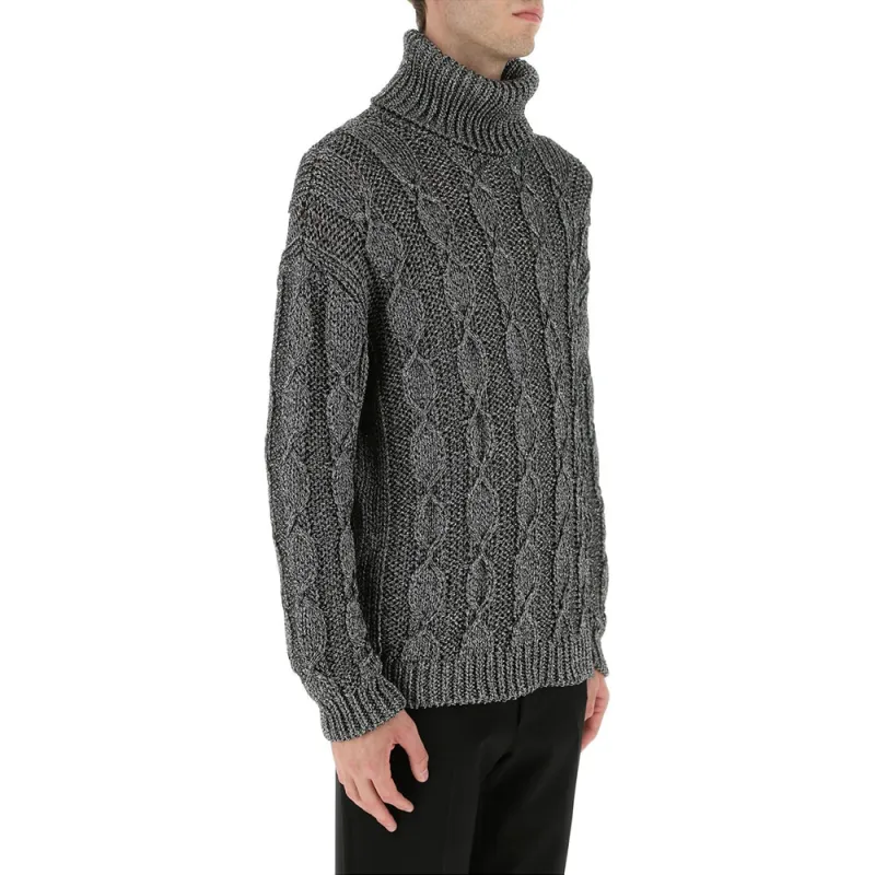 SAINT LAURENT Cable Knit Long Sleeved Jumper-4