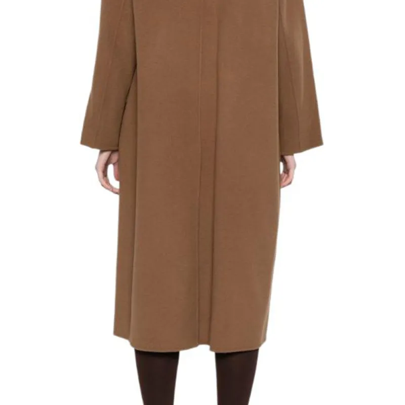 'S MAX MARA Straight Hem Long Sleeved Coat-5