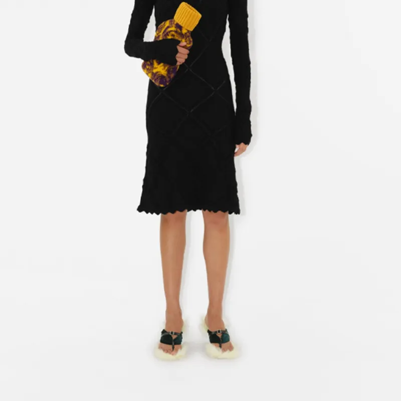 Burberry Aran Long sleeve Knitted Dress-4