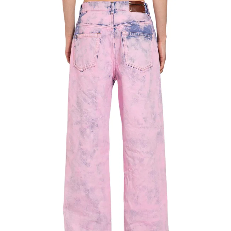 DRIES VAN NOTEN Dyed Vintage Effect Wide Leg Jeans-5