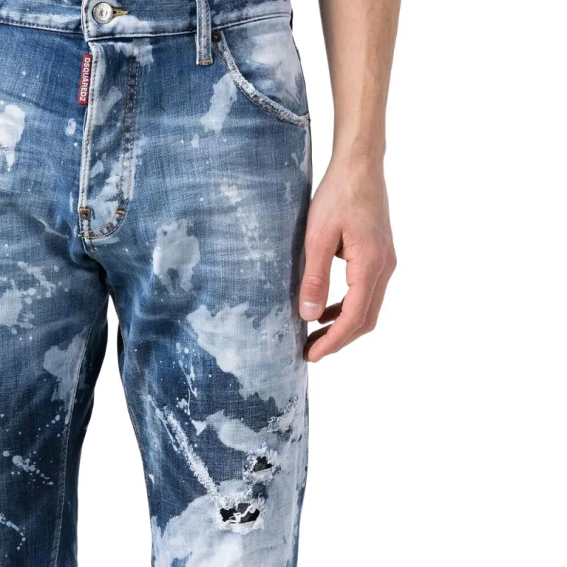 DSQUARED 2 Paint Splatter Effect Distressed Jeans-4