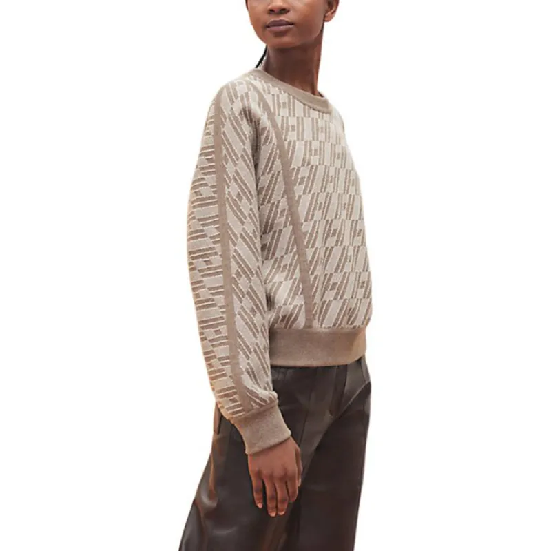 HERMES SS23 Sweatshirt Women's Linen Beige-2
