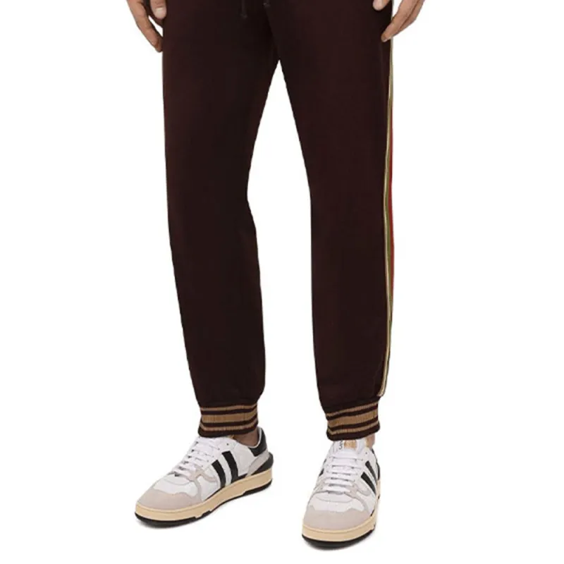 GUCCI FW21 Knitted Sweatpants Men's Coffee-4