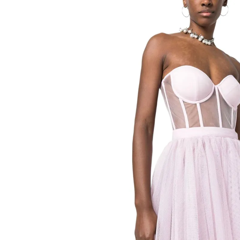 Alexander McQueen Strapless Boned bodice Dress-4