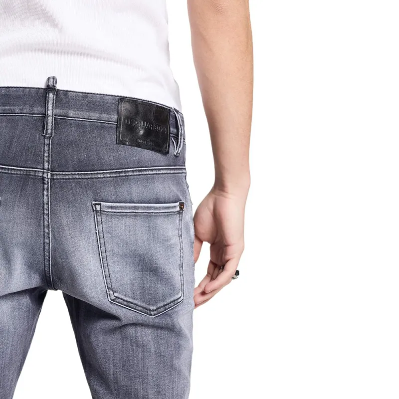 DSQUARED 2 Faded Straight Leg Skinny Jeans-4