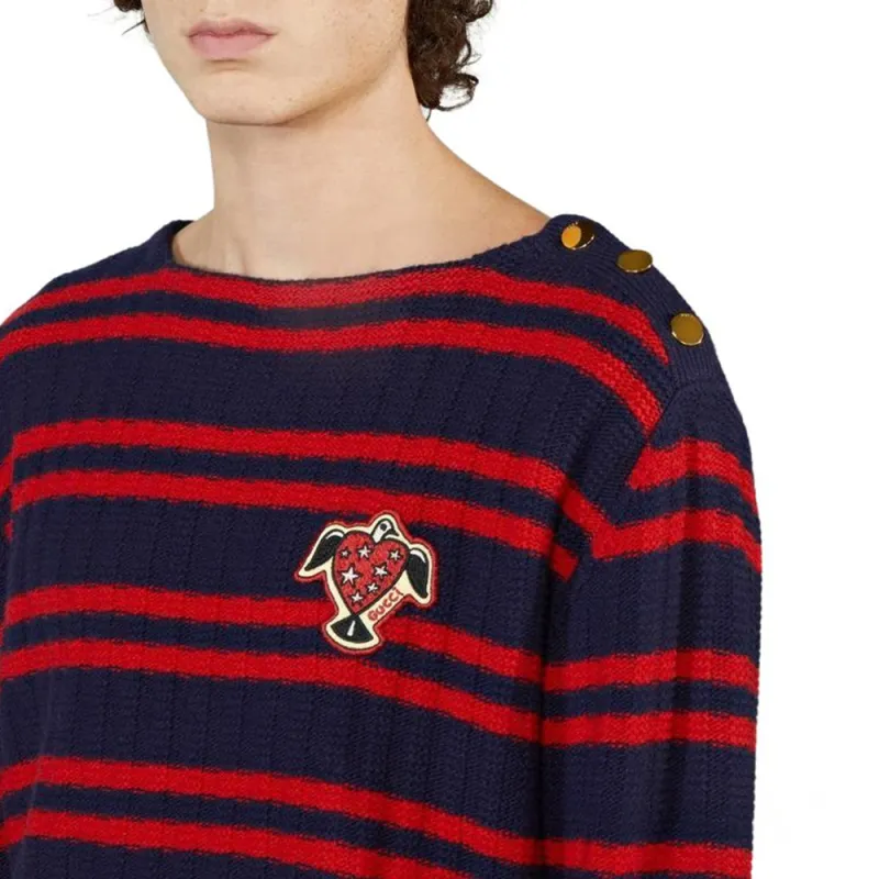 GUCCI x Ha Ha Ha Gucci X Harry Styles Co-branded FW22 Sweater Unisex Dark Blue-4