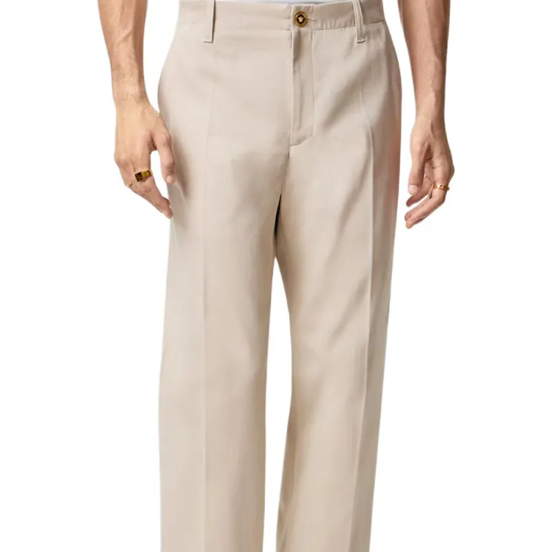 VERSACE Logo embroidered Straight leg Trousers-1